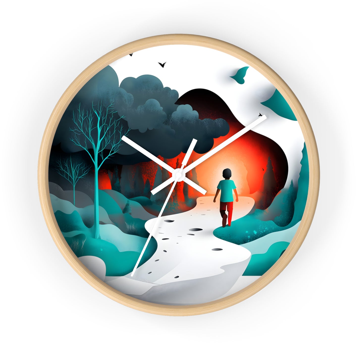 "Journey Through Shadows" Wall Clock – Stepping Into Light