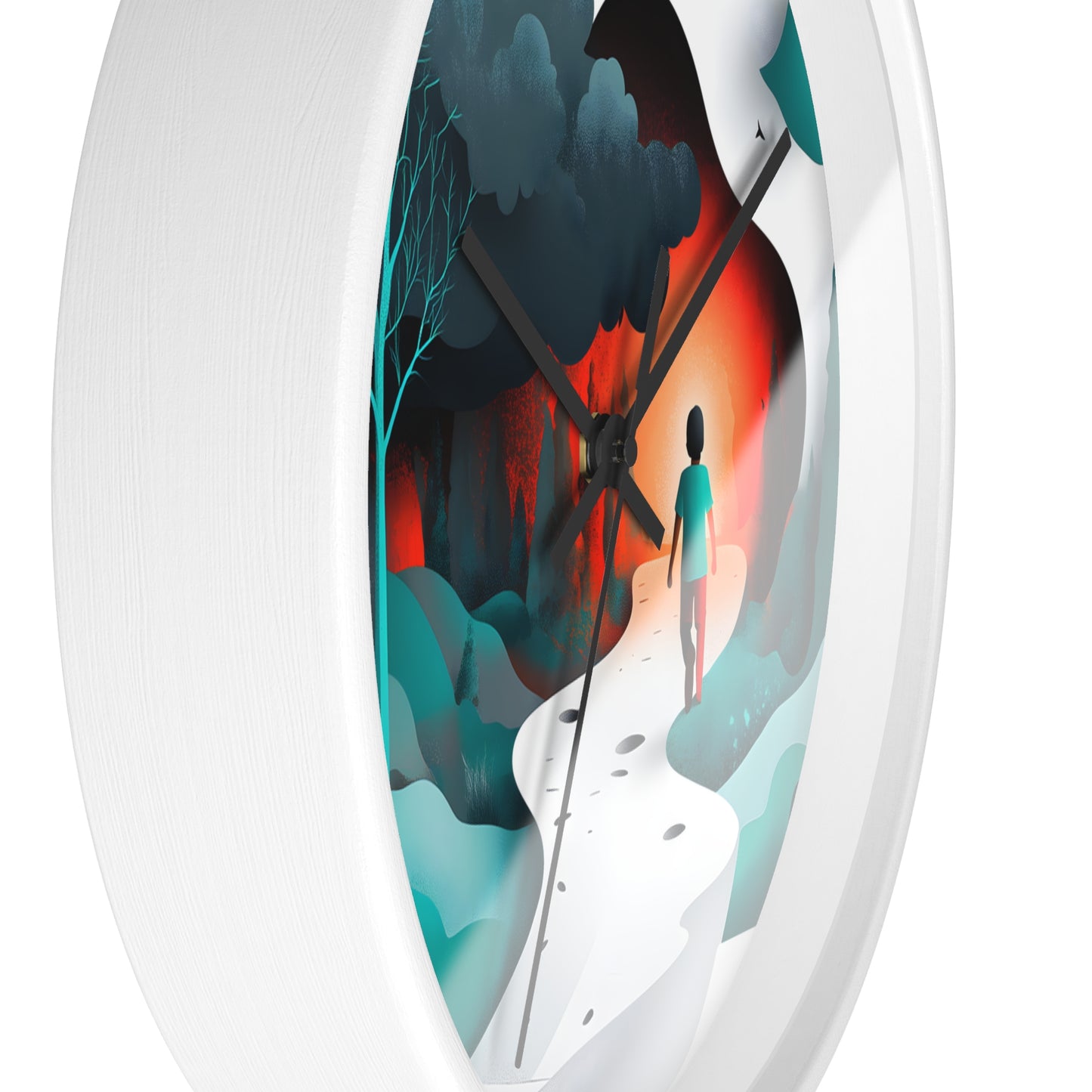 "Journey Through Shadows" Wall Clock – Stepping Into Light