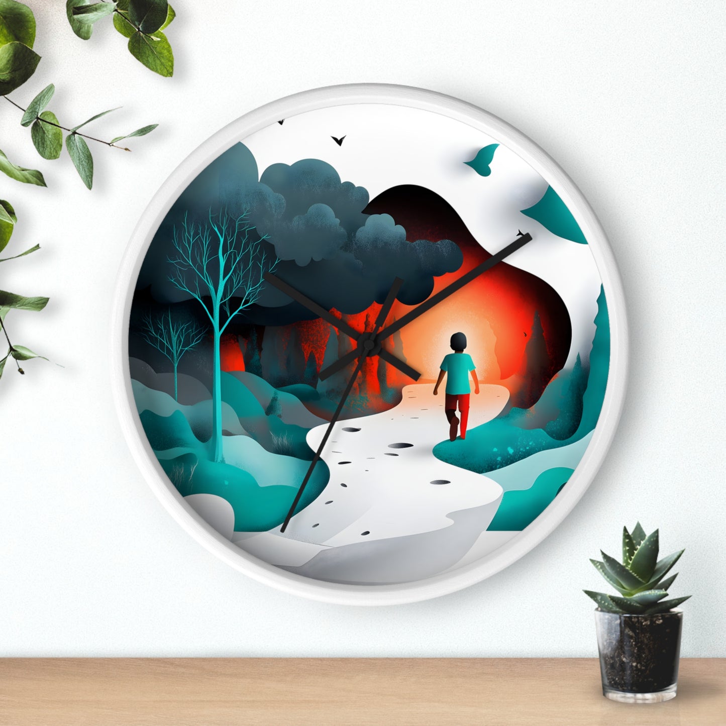 "Journey Through Shadows" Wall Clock – Stepping Into Light