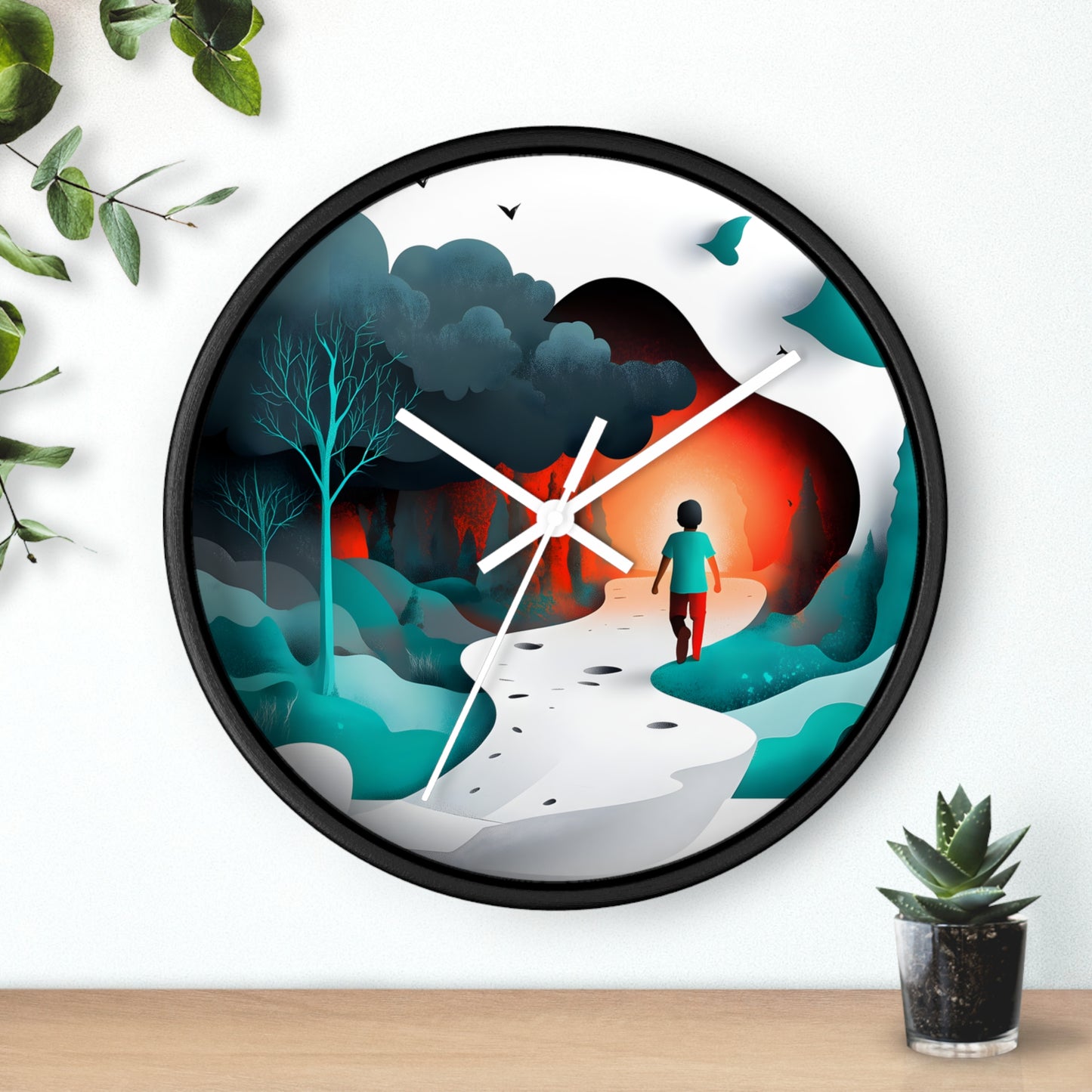 "Journey Through Shadows" Wall Clock – Stepping Into Light