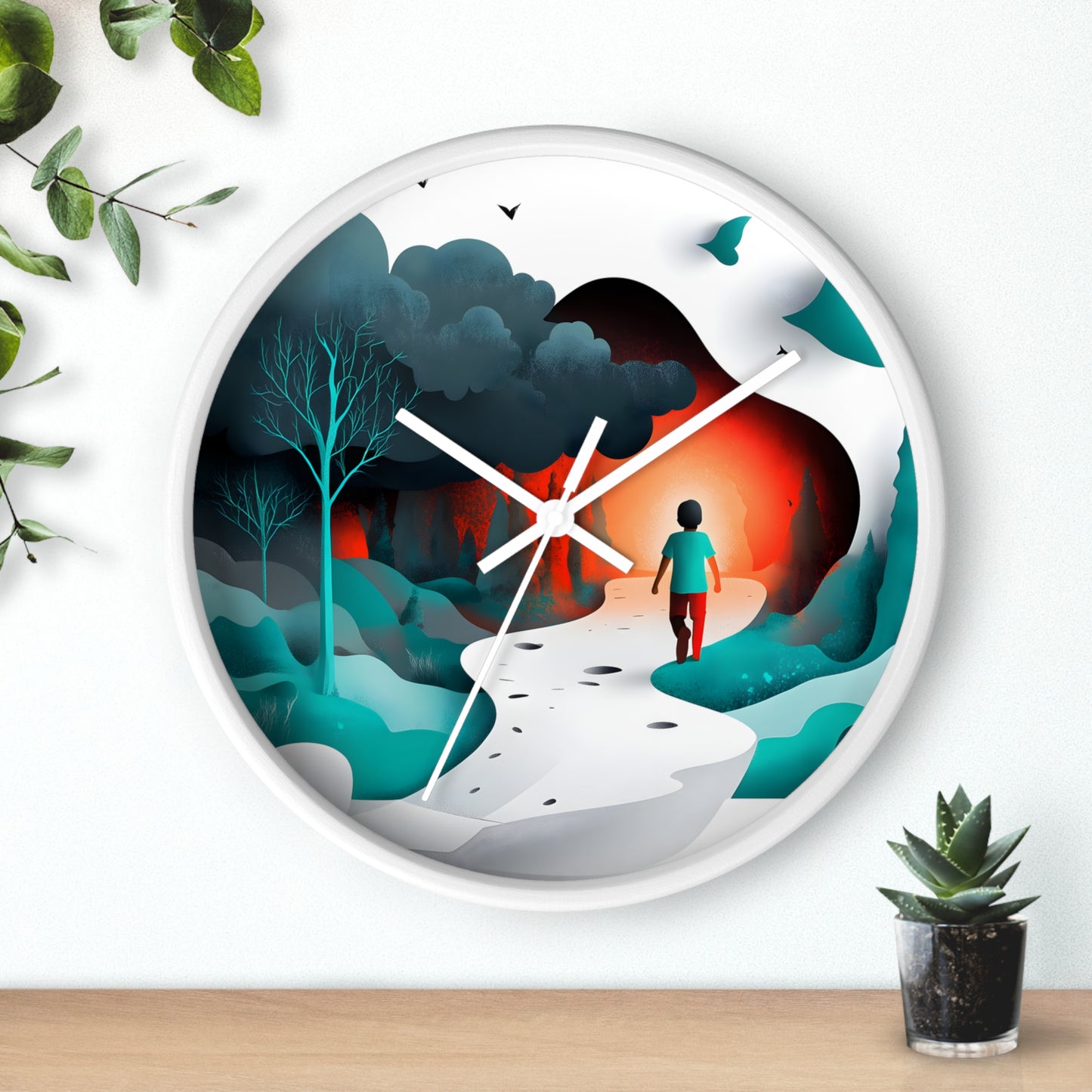 "Journey Through Shadows" Wall Clock – Stepping Into Light