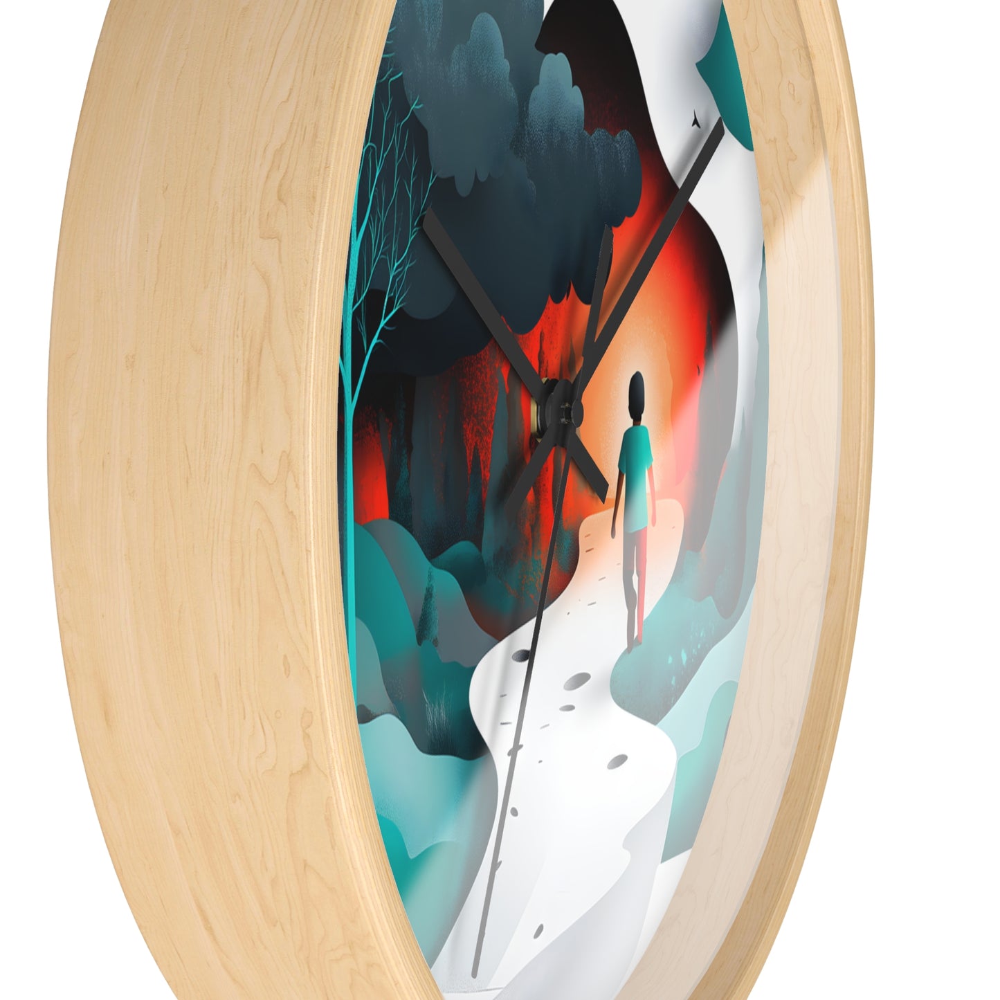 "Journey Through Shadows" Wall Clock – Stepping Into Light