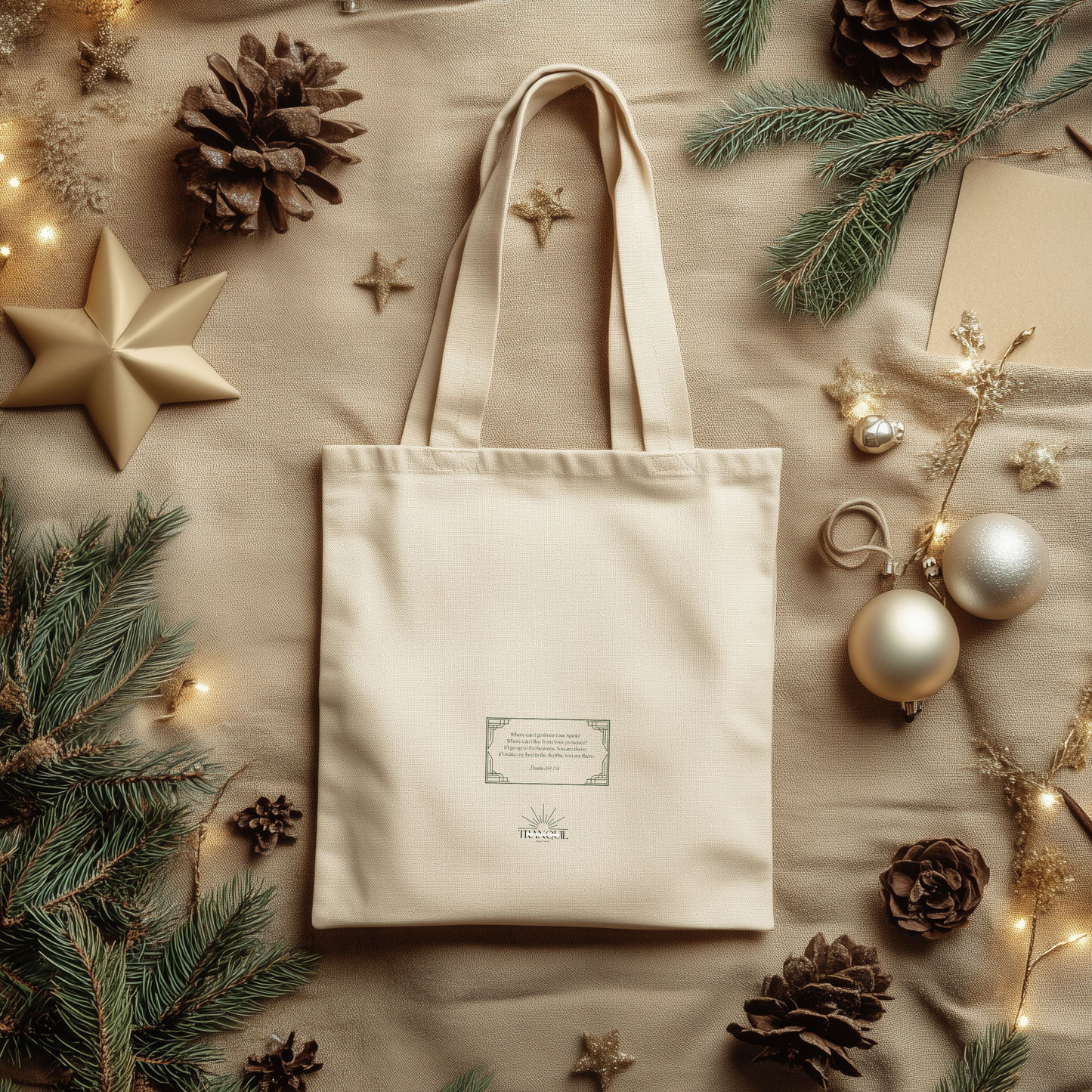 The Ever-Present Grace Tote Bag (Psalm 139: 7-8)