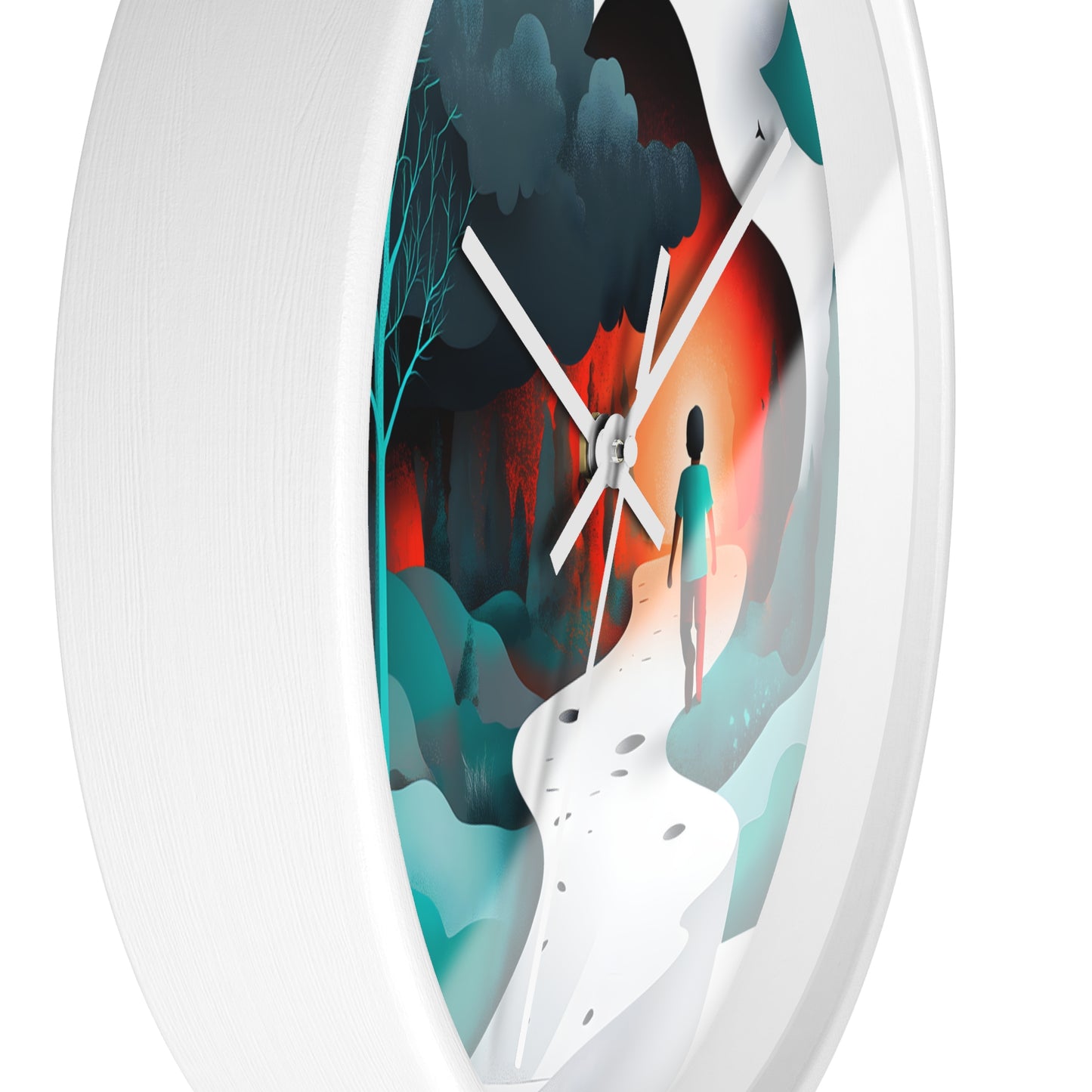 "Journey Through Shadows" Wall Clock – Stepping Into Light