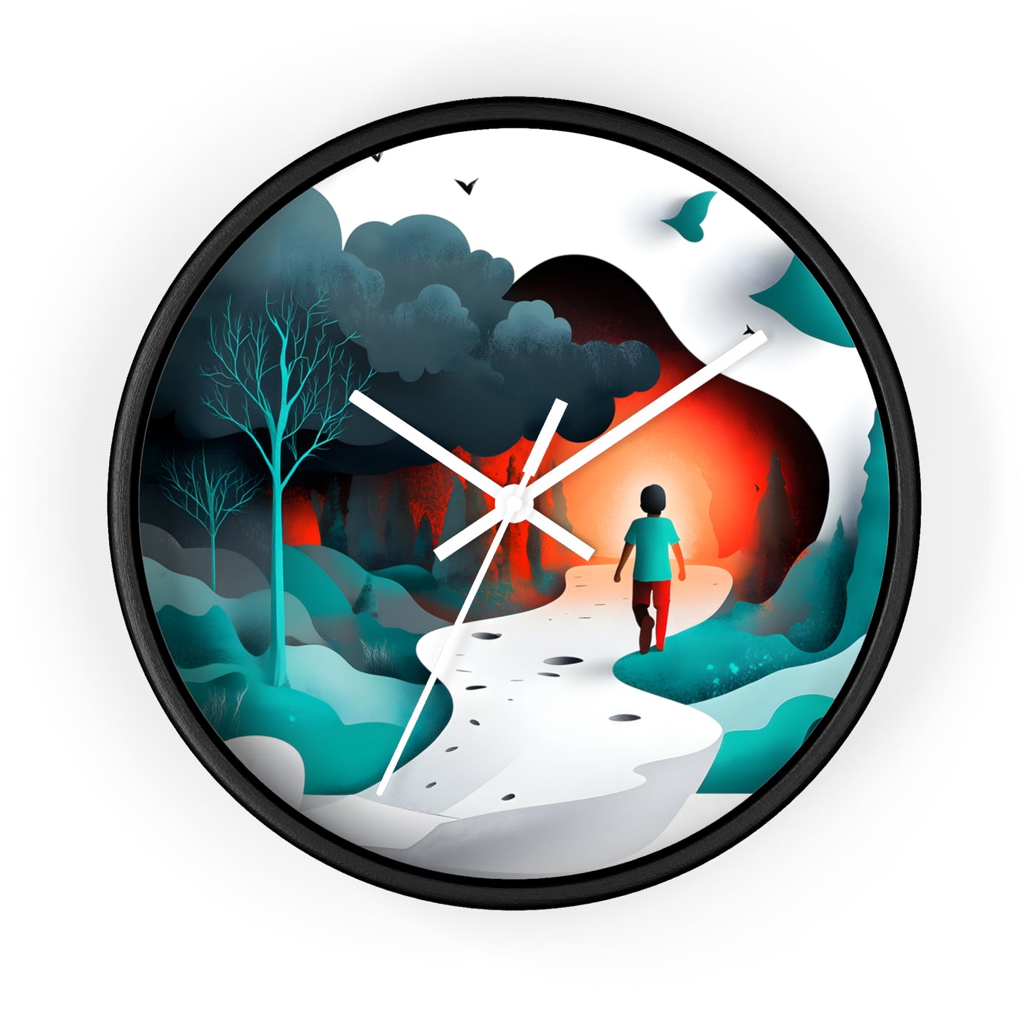 "Journey Through Shadows" Wall Clock – Stepping Into Light